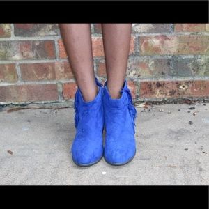 Blue boots worn only once